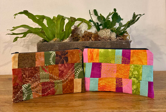 Slow Stitch Zipper Pouch