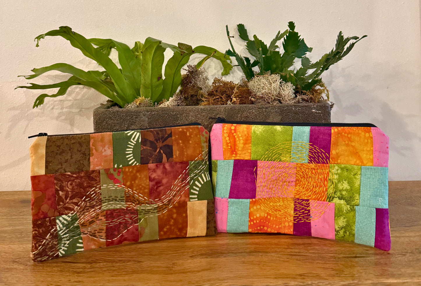 Slow Stitch Zipper Pouch