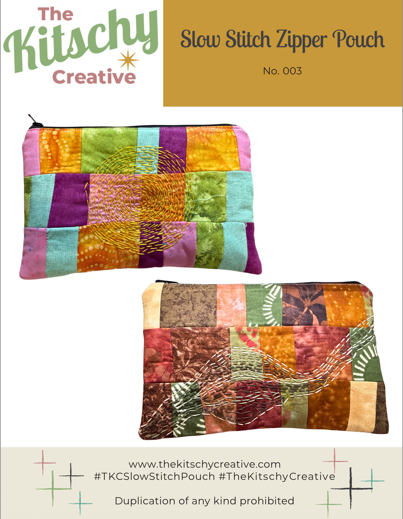Slow Stitch Zipper Pouch